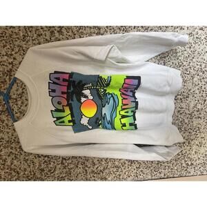 Vintage 80s Aloha Hawaii Neon Rainbow Graphic Sweatshirt – Hanes USA – XL 46-48